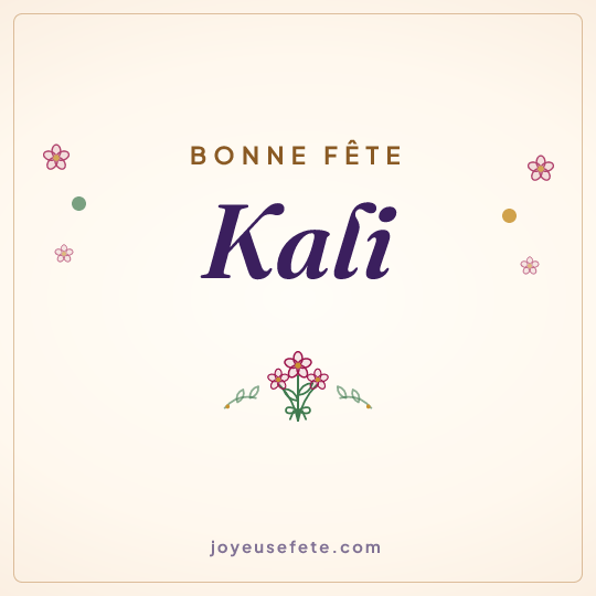 Image carrée « Bonne fête Kali » pour WhatsApp