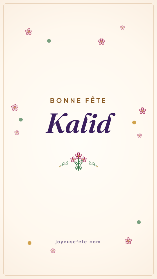 Image « Bonne fête Kalid » au format story