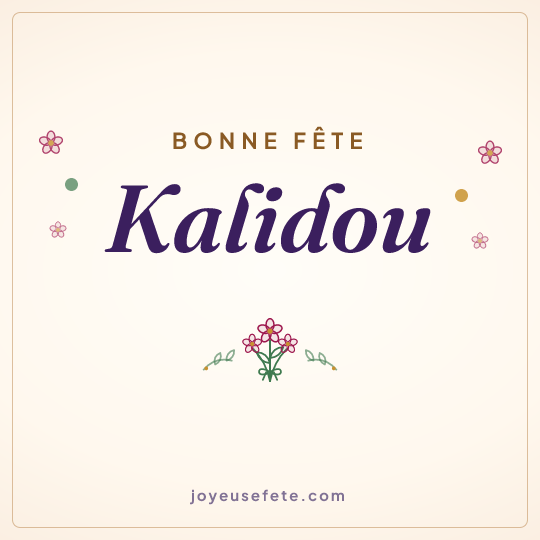 Image carrée « Bonne fête Kalidou » pour WhatsApp