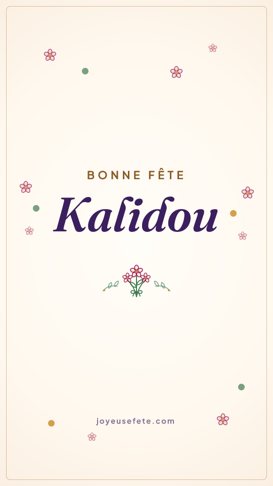 Image « Bonne fête Kalidou » au format story