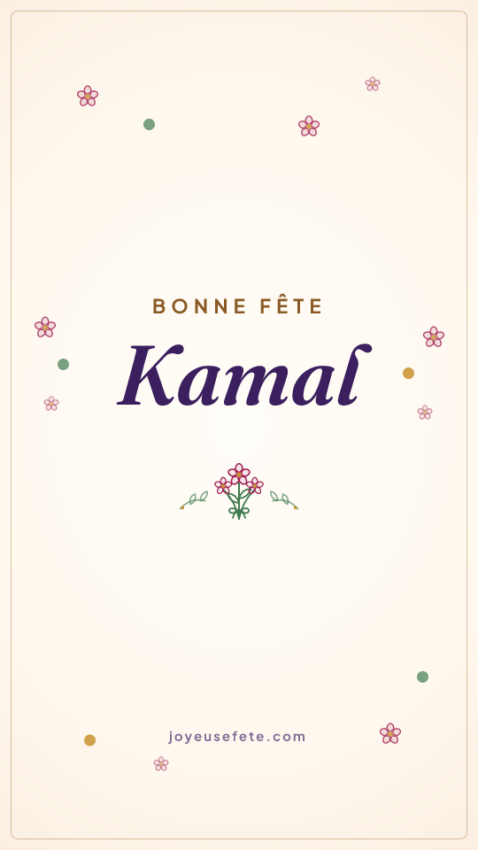 Image « Bonne fête Kamal » au format story