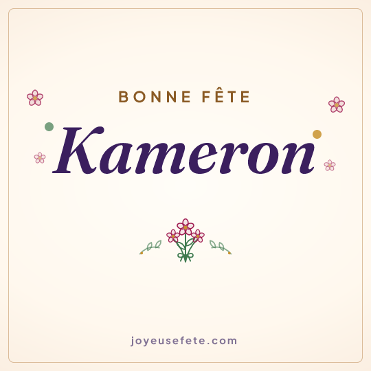 Image carrée « Bonne fête Kameron » pour WhatsApp