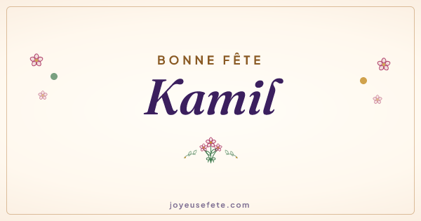 Image « Bonne fête Kamil » au format large