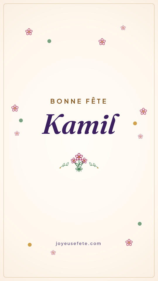 Image « Bonne fête Kamil » au format story