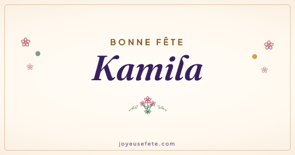 Image « Bonne fête Kamila » au format large