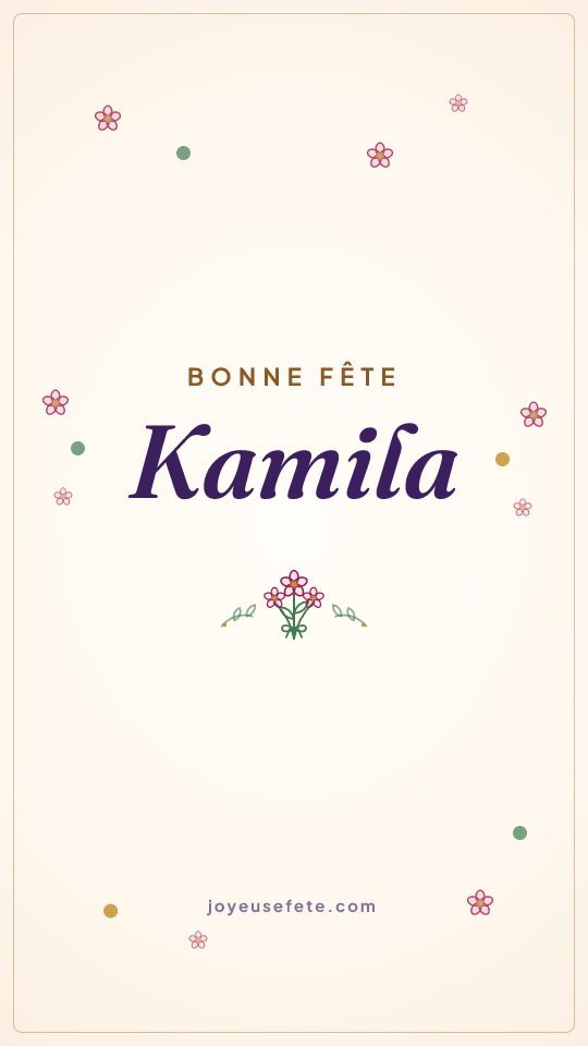 Image « Bonne fête Kamila » au format story