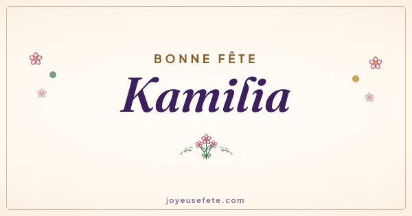 Image « Bonne fête Kamilia » au format large