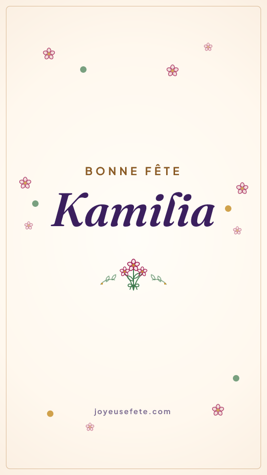 Image « Bonne fête Kamilia » au format story