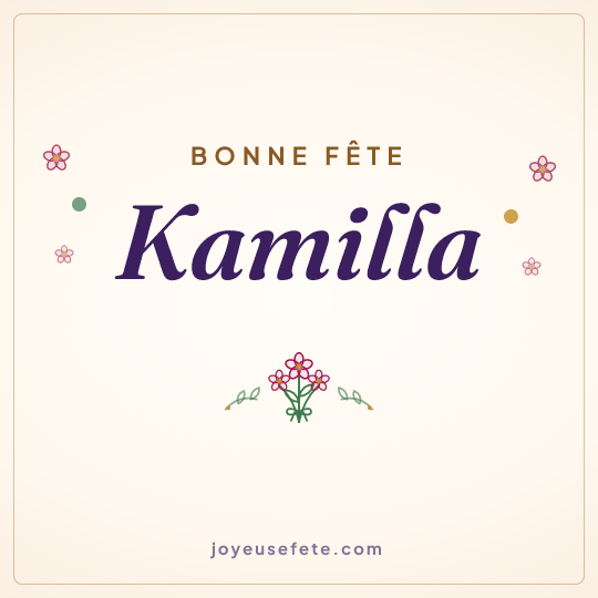 Image carrée « Bonne fête Kamilla » pour WhatsApp