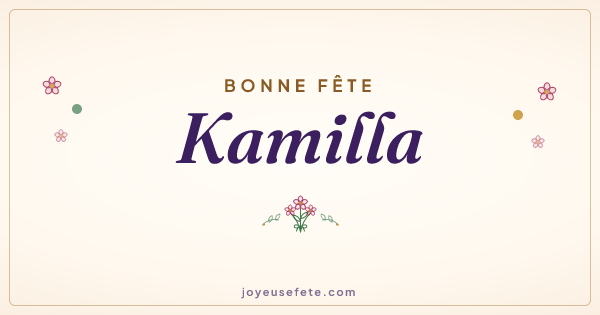 Image « Bonne fête Kamilla » au format large