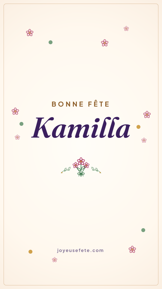 Image « Bonne fête Kamilla » au format story
