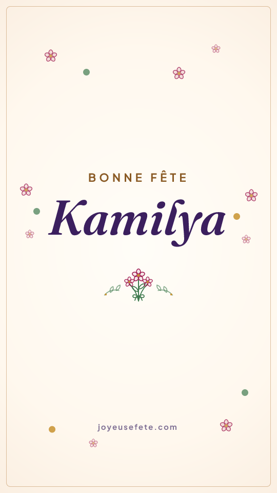 Image « Bonne fête Kamilya » au format story