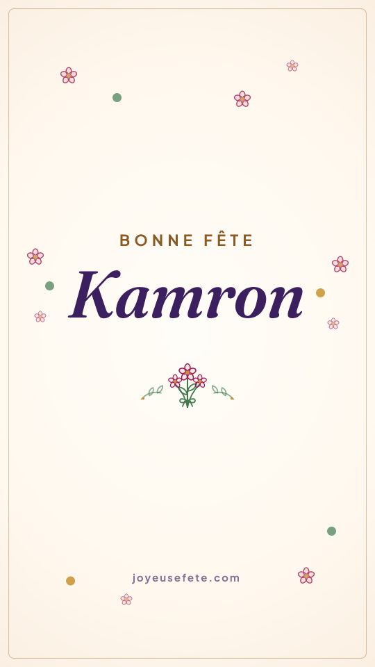 Image « Bonne fête Kamron » au format story