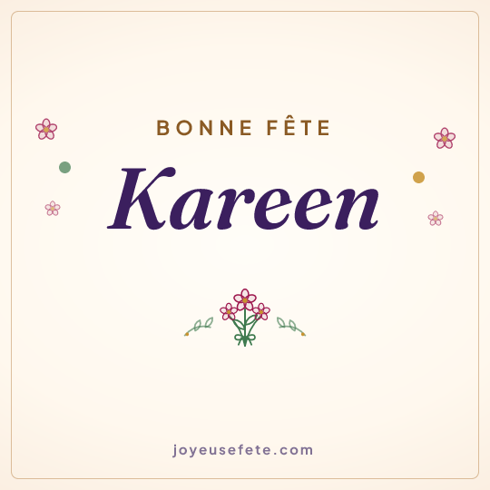 Image carrée « Bonne fête Kareen » pour WhatsApp