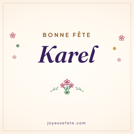 Image carrée « Bonne fête Karel » pour WhatsApp