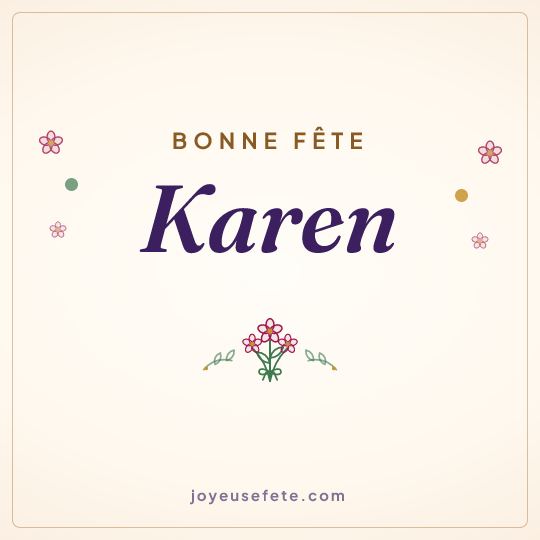 Image carrée « Bonne fête Karen » pour WhatsApp