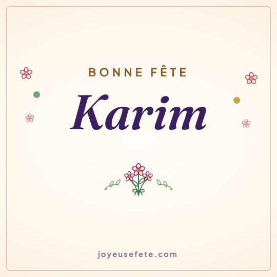 Image carrée « Bonne fête Karim » pour WhatsApp