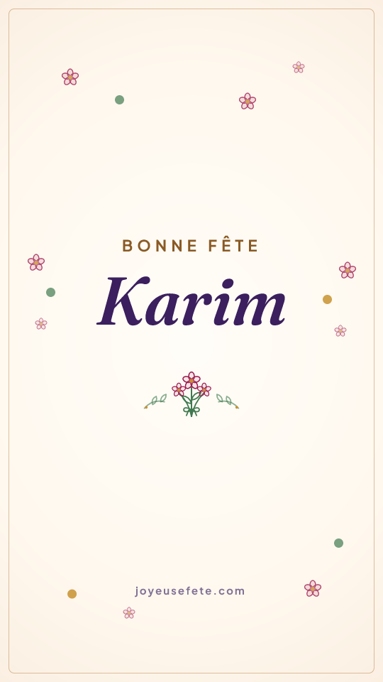 Image « Bonne fête Karim » au format story