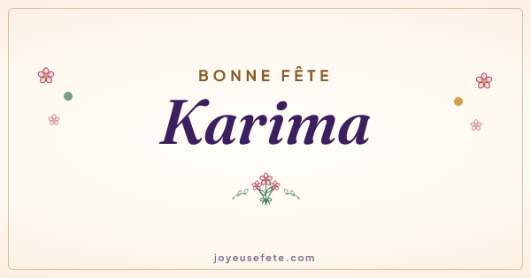 Image « Bonne fête Karima » au format large