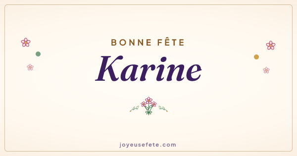 Image « Bonne fête Karine » au format large