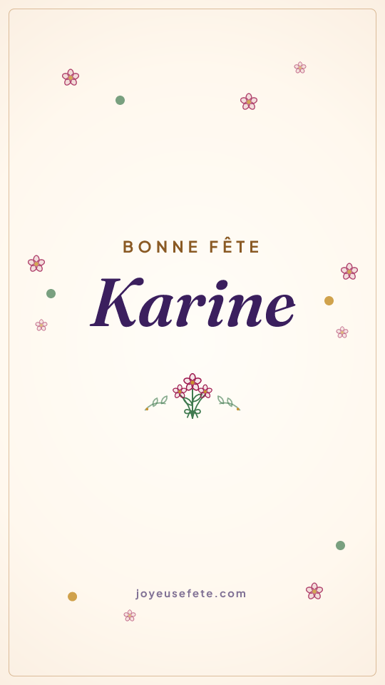 Image « Bonne fête Karine » au format story