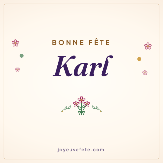 Image carrée « Bonne fête Karl » pour WhatsApp