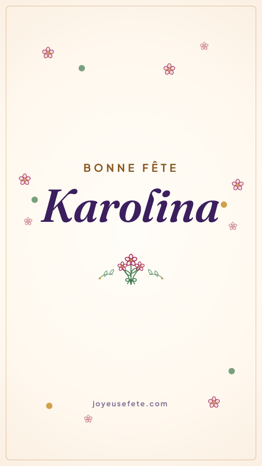 Image « Bonne fête Karolina » au format story