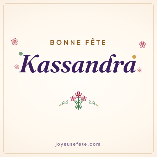 Image carrée « Bonne fête Kassandra » pour WhatsApp