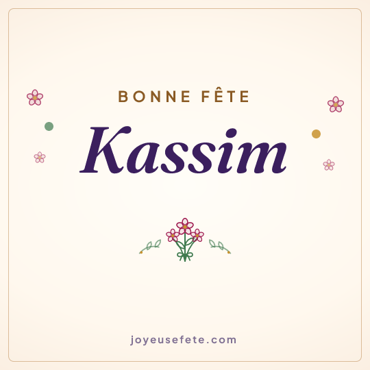 Image carrée « Bonne fête Kassim » pour WhatsApp
