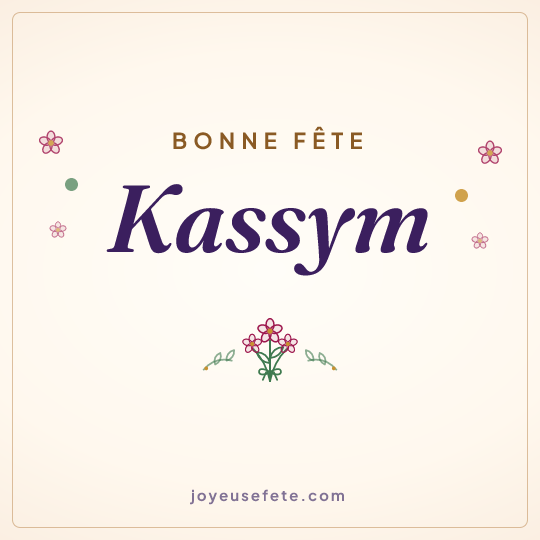 Image carrée « Bonne fête Kassym » pour WhatsApp