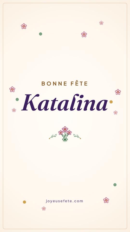 Image « Bonne fête Katalina » au format story