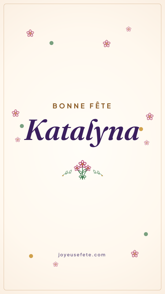 Image « Bonne fête Katalyna » au format story