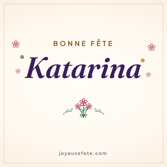 Image carrée « Bonne fête Katarina » pour WhatsApp