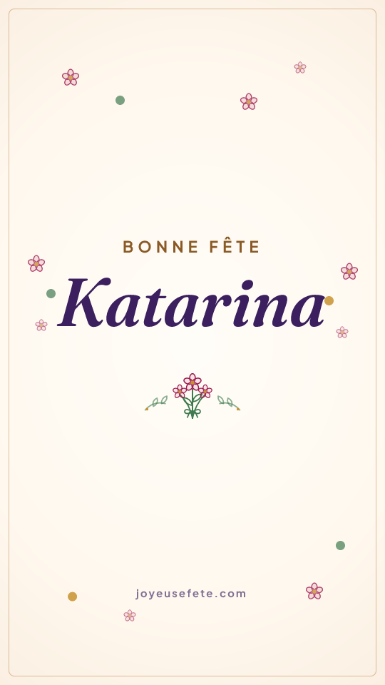 Image « Bonne fête Katarina » au format story