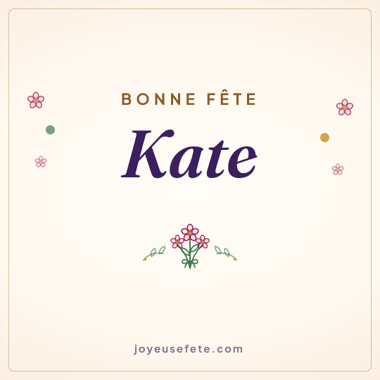 Image carrée « Bonne fête Kate » pour WhatsApp