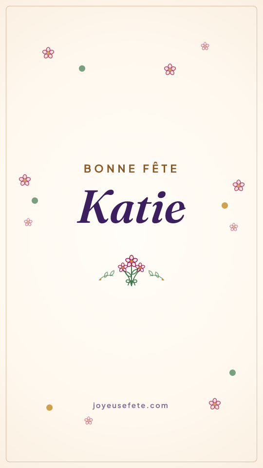 Image « Bonne fête Katie » au format story