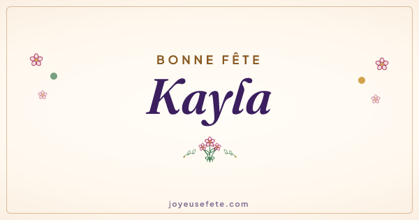 Image « Bonne fête Kayla » au format large