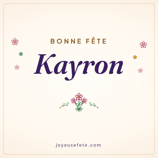 Image carrée « Bonne fête Kayron » pour WhatsApp