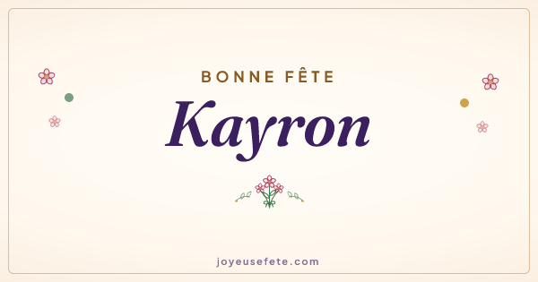 Image « Bonne fête Kayron » au format large