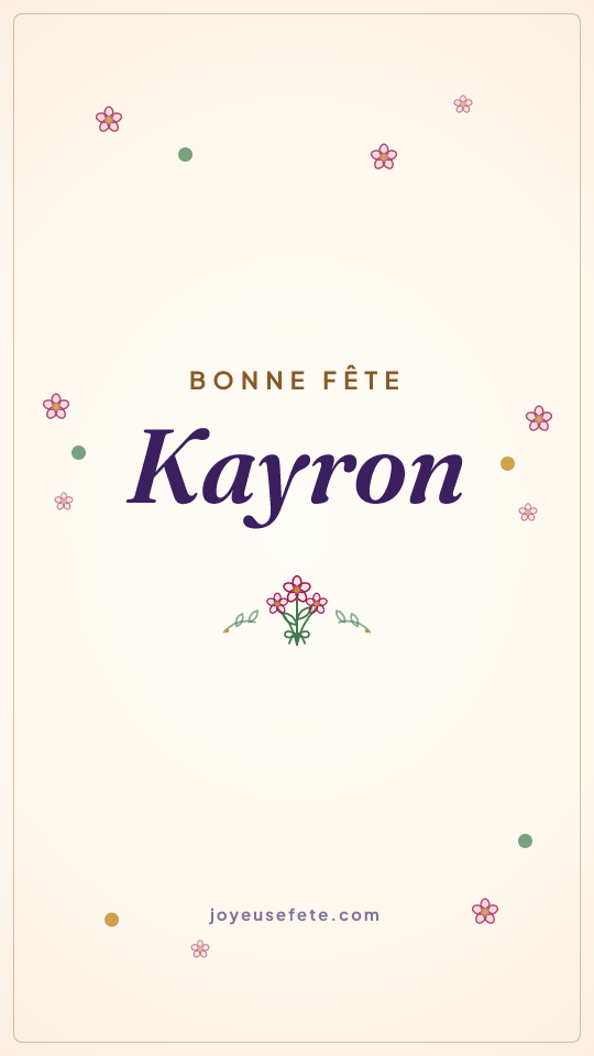 Image « Bonne fête Kayron » au format story