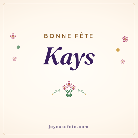 Image carrée « Bonne fête Kays » pour WhatsApp