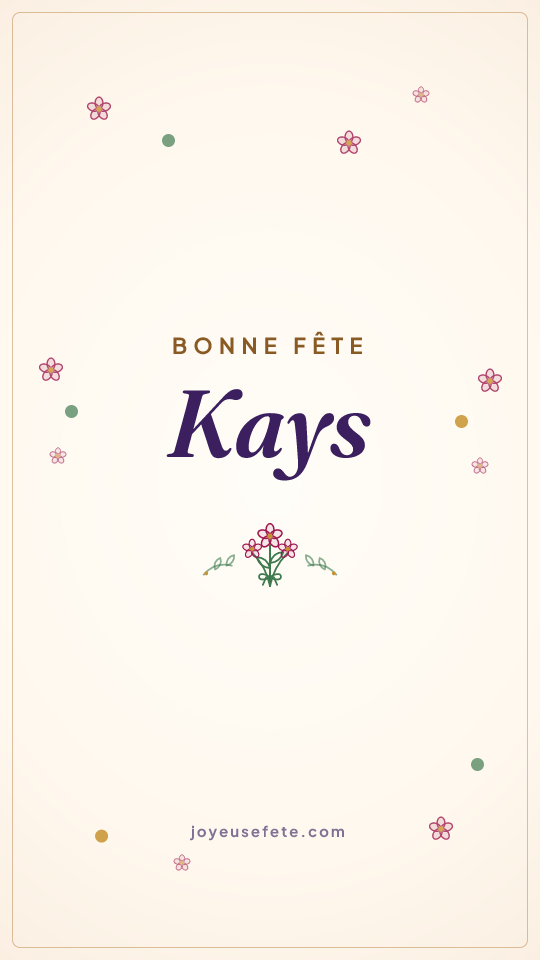 Image « Bonne fête Kays » au format story