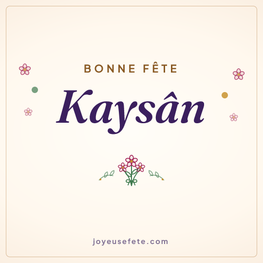 Image carrée « Bonne fête Kaysân » pour WhatsApp