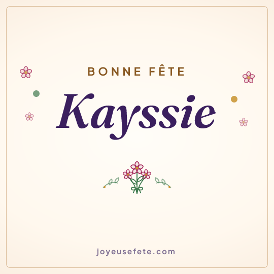 Image carrée « Bonne fête Kayssie » pour WhatsApp