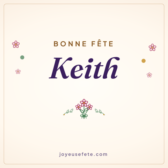 Image carrée « Bonne fête Keith » pour WhatsApp