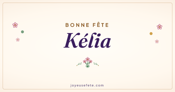 Image « Bonne fête Kélia » au format large