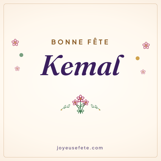 Image carrée « Bonne fête Kemal » pour WhatsApp