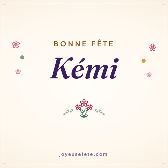 Image carrée « Bonne fête Kémi » pour WhatsApp