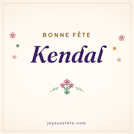 Image carrée « Bonne fête Kendal » pour WhatsApp