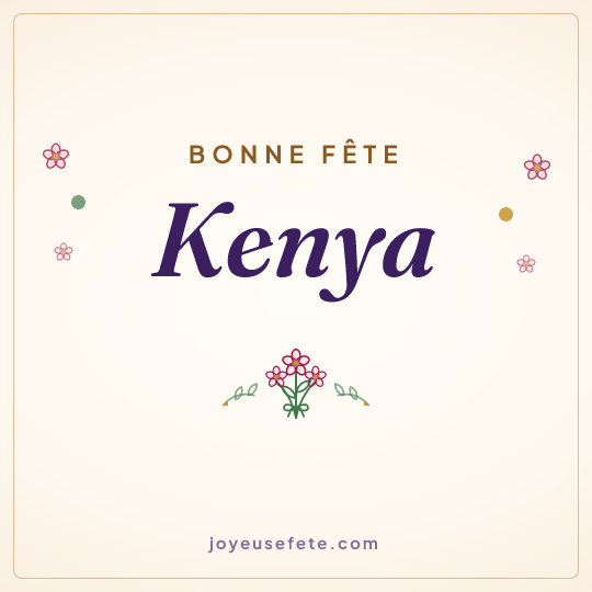 Image carrée « Bonne fête Kenya » pour WhatsApp